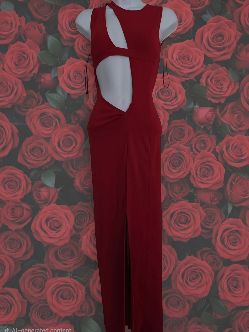 Hera Collection Red Backless Cutout Evening Gown